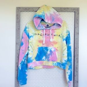 Tie-dyed CALIFORNIA hoodie, Sz XL